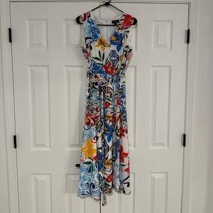 Tahari floral midi dress